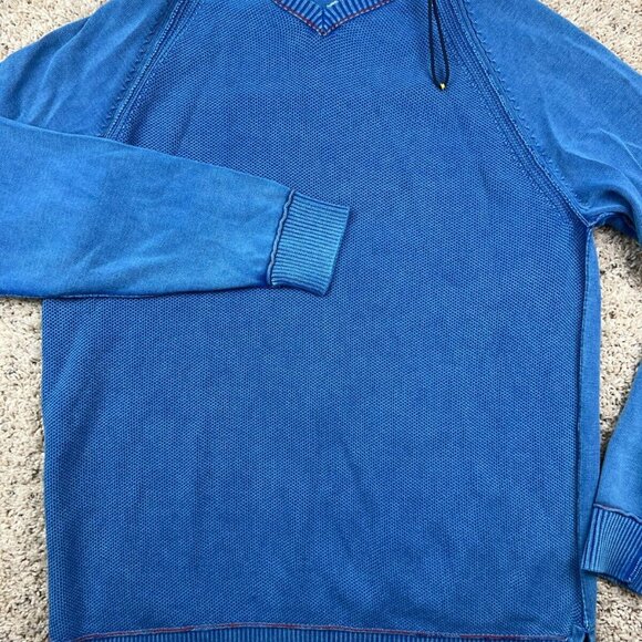Tommy Bahama Sample Blue Pullover Sweater Medium Cotton Long Sleeve Sweatshirt - Picture 1 of 10